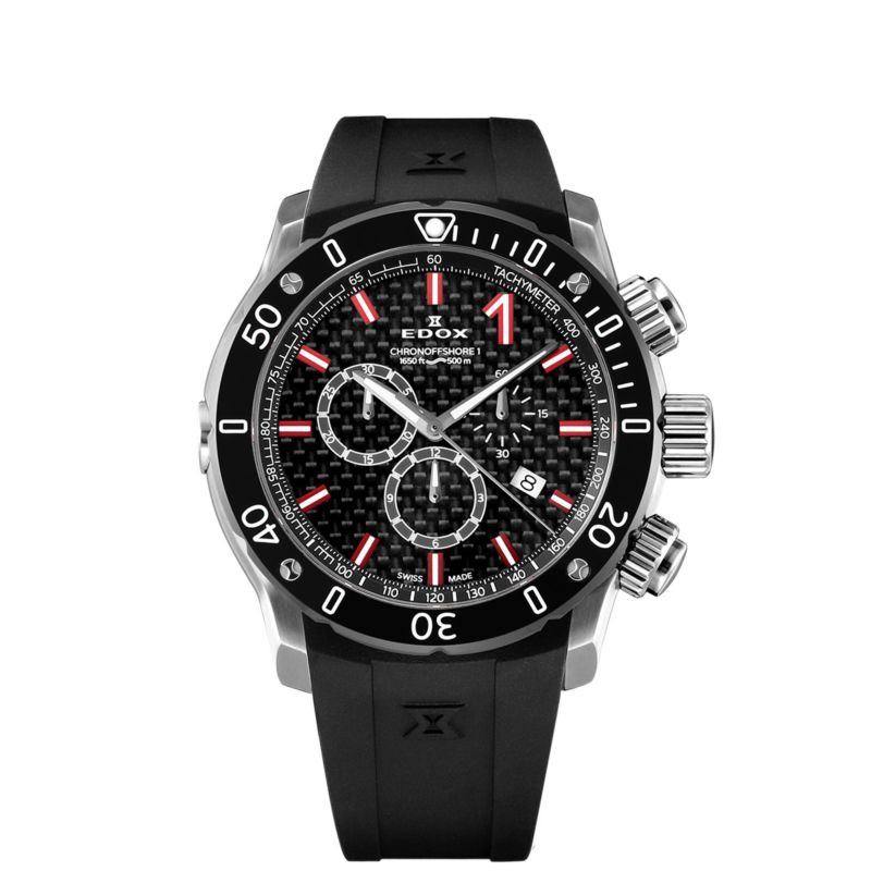 エドックス(EDOX) クロノオフショア1 クロノグラフ クォーツ ブラック